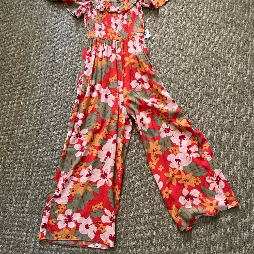 NWT All in Favor Pant Jumpsuit Tropical Vacay